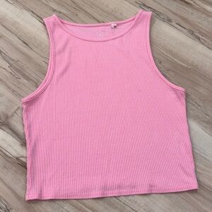 PacSun Ribbed Pink Cropped Tank Medium